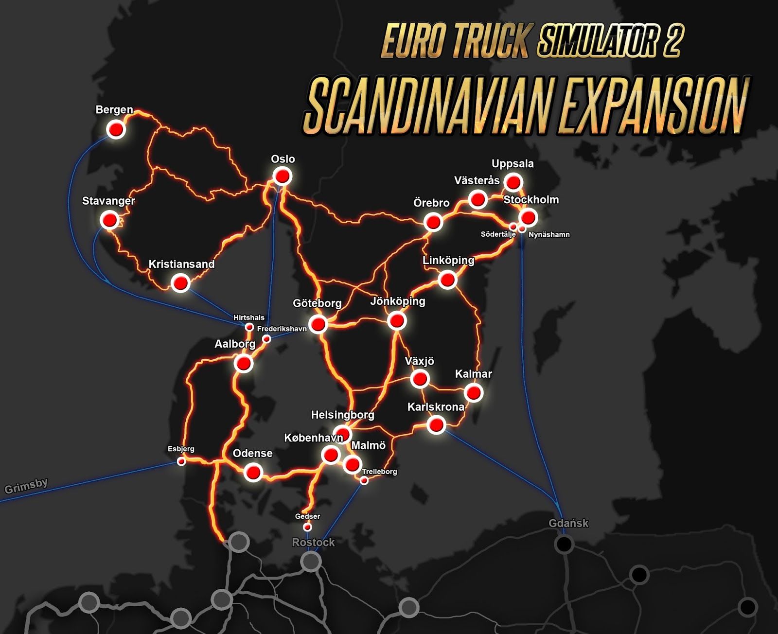 ETS 2: Морские пути в дополнении «Скандинавия»