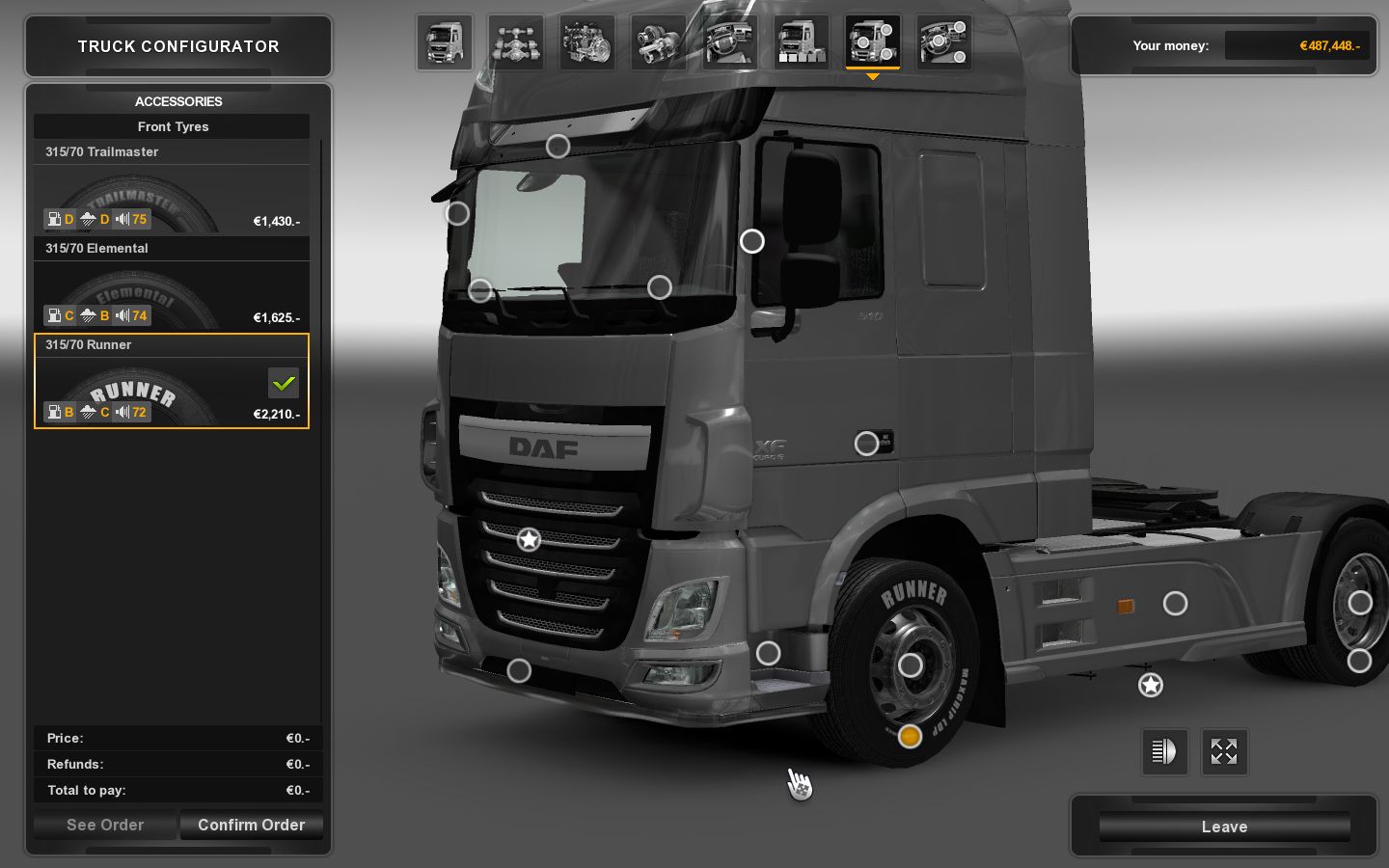 Euro truck simulator 2 обозначения шин